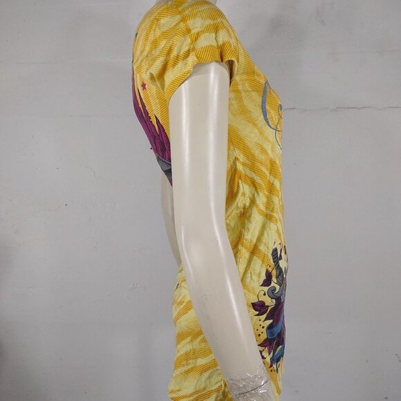 Sinful by Affliction yellow animal print short sleeve graphic t-shirt Medium - Picture 5 of 10